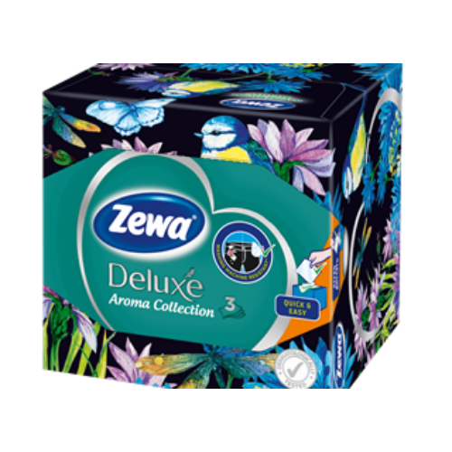 Zewa Deluxe Box papírzsebkendő 3rétegű 60db Aroma Collection
