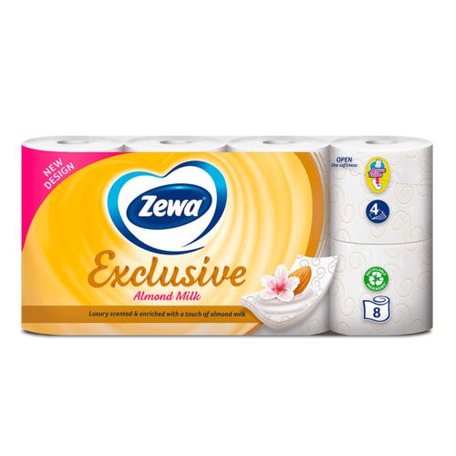 Zewa Exclusive toalettpapír 4 rétegű 8 tekercs Almond Milk