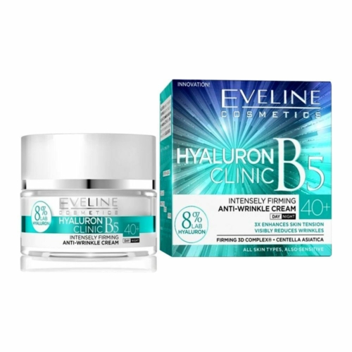 Eveline Hyaluronic Clinic B5 Intenzív Bőrfeszesítő és Ránctalanító Arckrém 40+ 50 ml