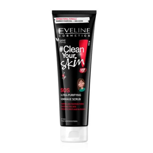 Eveline Clean Your Skin Ultra-tisztító Hatású Bőrradír Arcra és Nyakra 100 ml