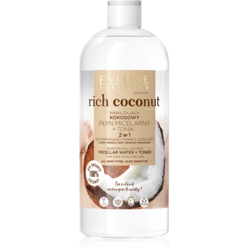 Eveline Eveline Cosmetics Rich coconut hidratáló kókuszos micellás víz + tonik 500ml