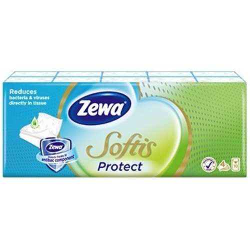 Zewa Softis papírzsebkendő 4rétegű 10x9db Protect