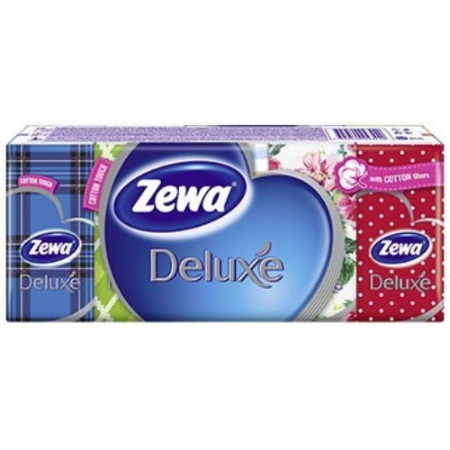 Zewa Deluxe papírzsebkendő 3rétegű 10x10db Design