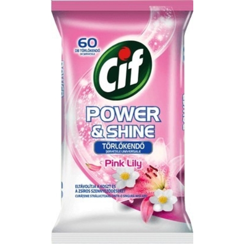 Cif Power&Shine törlőkendő 60db Pink Lily